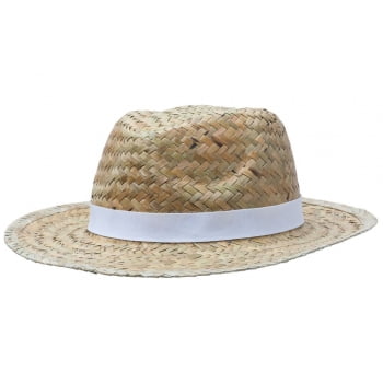 Шляпа Daydream, бежевая с белой лентой купить с нанесением логотипа оптом на заказ в интернет-магазине Санкт-Петербург