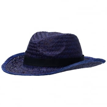 Шляпа Daydream, синяя с черной лентой купить с нанесением логотипа оптом на заказ в интернет-магазине Санкт-Петербург