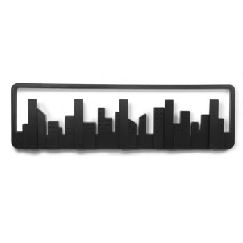 Вешалка настенная Skyline, черная купить с нанесением логотипа оптом на заказ в интернет-магазине Санкт-Петербург
