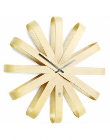 Часы настенные Ribbon, дерево купить с нанесением логотипа оптом на заказ в интернет-магазине Санкт-Петербург