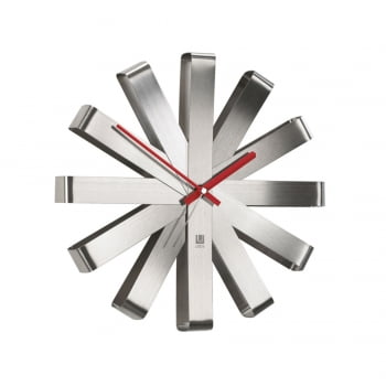 Часы настенные Ribbon, стальные купить с нанесением логотипа оптом на заказ в интернет-магазине Санкт-Петербург