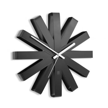 Часы настенные Ribbon, черныe купить с нанесением логотипа оптом на заказ в интернет-магазине Санкт-Петербург