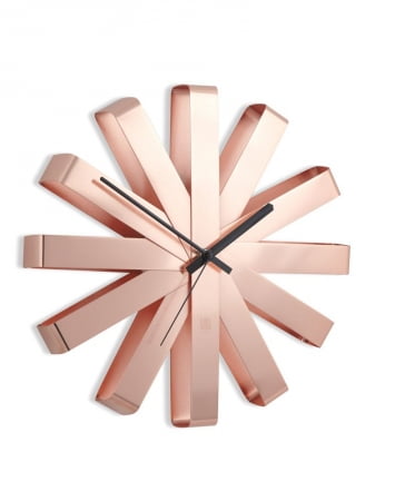 Часы настенные Ribbon, медь купить с нанесением логотипа оптом на заказ в интернет-магазине Санкт-Петербург