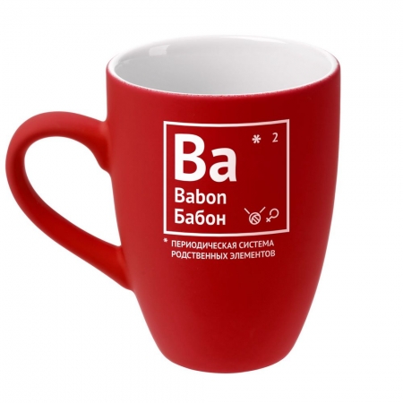 Кружка «Бабон» с покрытием софт-тач, ярко-красная купить с нанесением логотипа оптом на заказ в интернет-магазине Санкт-Петербург