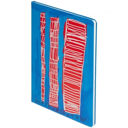 Блокнот «Небоскребы», в линейку, голубой купить с нанесением логотипа оптом на заказ в интернет-магазине Санкт-Петербург