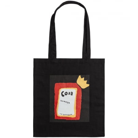 Холщовая сумка «Сода», черная купить с нанесением логотипа оптом на заказ в интернет-магазине Санкт-Петербург