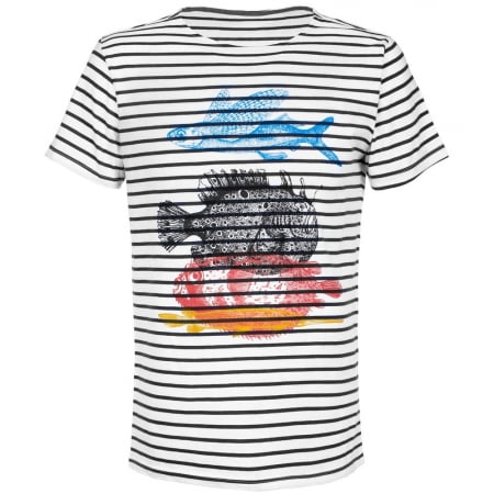 Футболка мужская «Морские обитатели», белая с темно-синим купить с нанесением логотипа оптом на заказ в интернет-магазине Санкт-Петербург