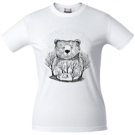 Футболка женская Bear, белая купить с нанесением логотипа оптом на заказ в интернет-магазине Санкт-Петербург