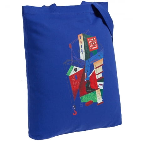 Холщовая сумка Architectonic, ярко-синяя купить с нанесением логотипа оптом на заказ в интернет-магазине Санкт-Петербург