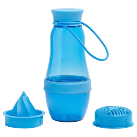 Бутылка для воды Amungen, синяя купить с нанесением логотипа оптом на заказ в интернет-магазине Санкт-Петербург