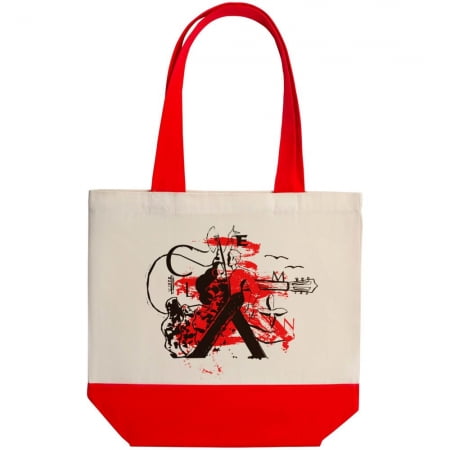 Холщовая сумка Carmen and Сarwoman, красная купить с нанесением логотипа оптом на заказ в интернет-магазине Санкт-Петербург