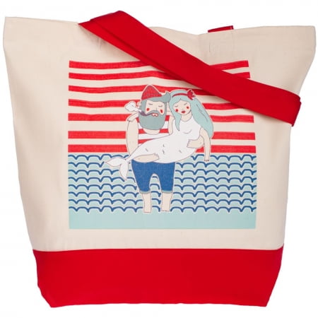 Холщовая сумка «Мой герой», красная купить с нанесением логотипа оптом на заказ в интернет-магазине Санкт-Петербург