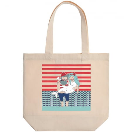 Холщовая сумка «Мой герой», неокрашеная купить с нанесением логотипа оптом на заказ в интернет-магазине Санкт-Петербург