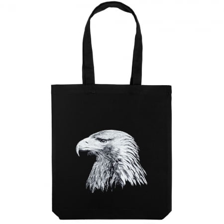 Холщовая сумка Like an Eagle, черная купить с нанесением логотипа оптом на заказ в интернет-магазине Санкт-Петербург