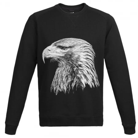 Свитшот мужской Like an Eagle, черный купить с нанесением логотипа оптом на заказ в интернет-магазине Санкт-Петербург
