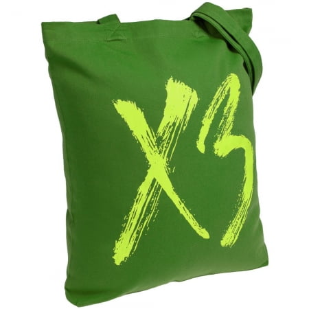 Холщовая сумка «ХЗ», ярко-зеленая купить с нанесением логотипа оптом на заказ в интернет-магазине Санкт-Петербург