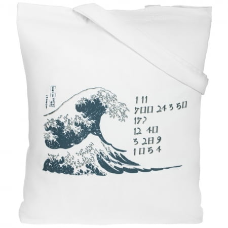 Холщовая сумка «Цифровые стихи. Японская поэзия», молочно-белая купить с нанесением логотипа оптом на заказ в интернет-магазине Санкт-Петербург