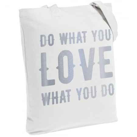 Холщовая сумка Do Love, молочно-белая купить с нанесением логотипа оптом на заказ в интернет-магазине Санкт-Петербург