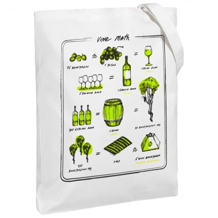 Холщовая сумка Wine math, молочно-белая купить с нанесением логотипа оптом на заказ в интернет-магазине Санкт-Петербург