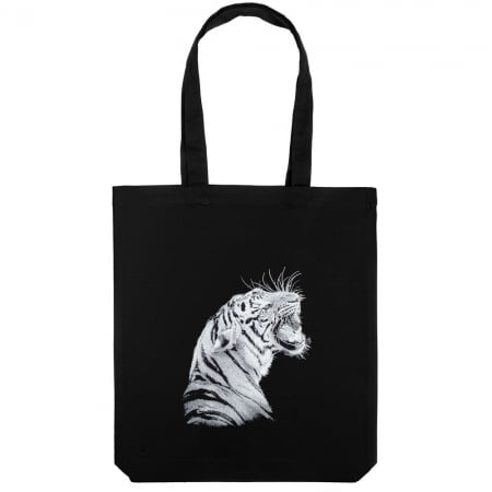 Холщовая сумка Like a Tiger, черная купить с нанесением логотипа оптом на заказ в интернет-магазине Санкт-Петербург