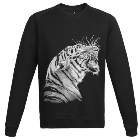 Свитшот мужской Like a Tiger, черный купить с нанесением логотипа оптом на заказ в интернет-магазине Санкт-Петербург