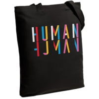 Холщовая сумка Human, черная купить с нанесением логотипа оптом на заказ в интернет-магазине Санкт-Петербург
