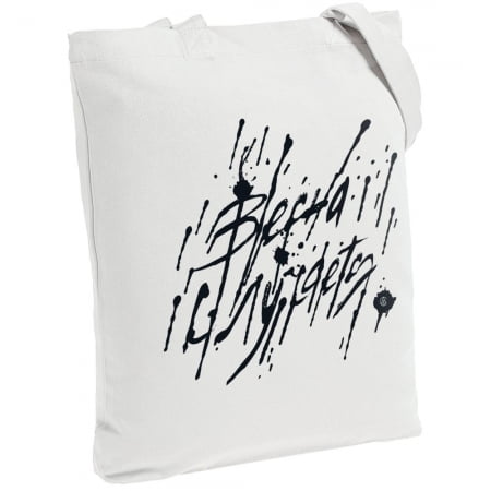 Холщовая сумка «Весна случается», молочно-белая купить с нанесением логотипа оптом на заказ в интернет-магазине Санкт-Петербург