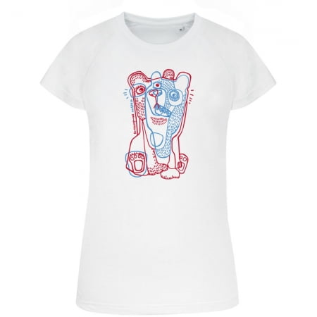 Футболка женская «Биполярный медведь», белая купить с нанесением логотипа оптом на заказ в интернет-магазине Санкт-Петербург