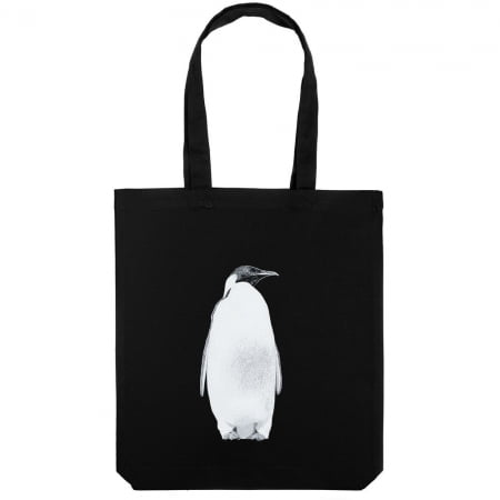 Холщовая сумка Like a Penguin, черная купить с нанесением логотипа оптом на заказ в интернет-магазине Санкт-Петербург