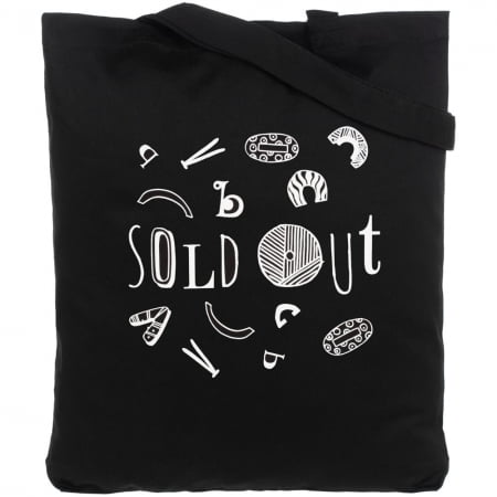 Холщовая сумка Sold Out, черная купить с нанесением логотипа оптом на заказ в интернет-магазине Санкт-Петербург