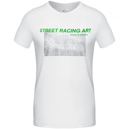 Футболка Street Racing Art, белая купить с нанесением логотипа оптом на заказ в интернет-магазине Санкт-Петербург