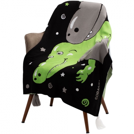 Плед «Крокодилобегемоты» купить с нанесением логотипа оптом на заказ в интернет-магазине Санкт-Петербург