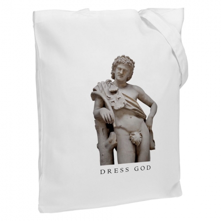 Холщовая сумка Dress God, молочно-белая купить с нанесением логотипа оптом на заказ в интернет-магазине Санкт-Петербург