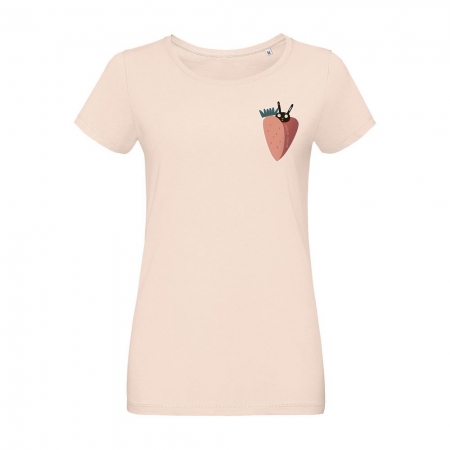 Футболка женская «Любоф-моркоф», розовая купить с нанесением логотипа оптом на заказ в интернет-магазине Санкт-Петербург