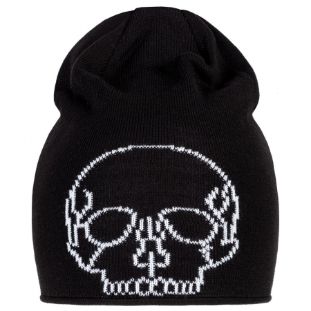 Шапка Sacred Bones, черная купить с нанесением логотипа оптом на заказ в интернет-магазине Санкт-Петербург