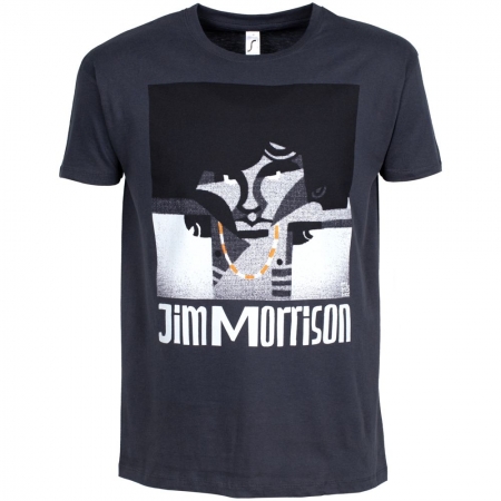 Футболка «Меламед. Jim Morrison», темно-серая купить с нанесением логотипа оптом на заказ в интернет-магазине Санкт-Петербург