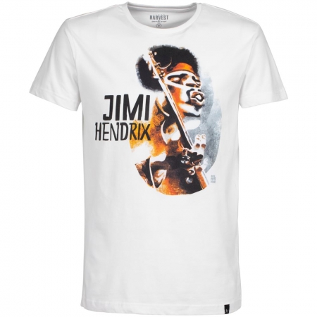 Футболка «Меламед. Jimi Hendrix», белая купить с нанесением логотипа оптом на заказ в интернет-магазине Санкт-Петербург