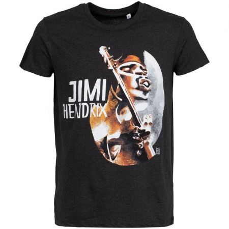 Футболка «Меламед. Jimi Hendrix», черный меланж купить с нанесением логотипа оптом на заказ в интернет-магазине Санкт-Петербург