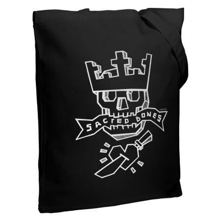Холщовая сумка Sacred Bones, черная купить с нанесением логотипа оптом на заказ в интернет-магазине Санкт-Петербург