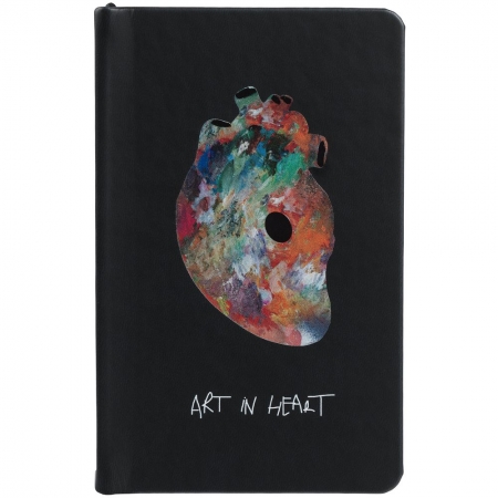 Блокнот Art In Heart, черный купить с нанесением логотипа оптом на заказ в интернет-магазине Санкт-Петербург