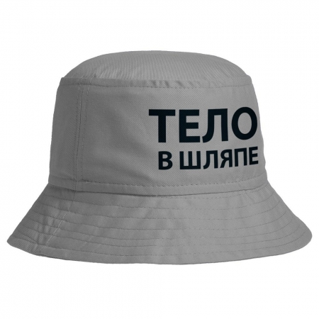 Панама «Тело в шляпе», серая купить с нанесением логотипа оптом на заказ в интернет-магазине Санкт-Петербург