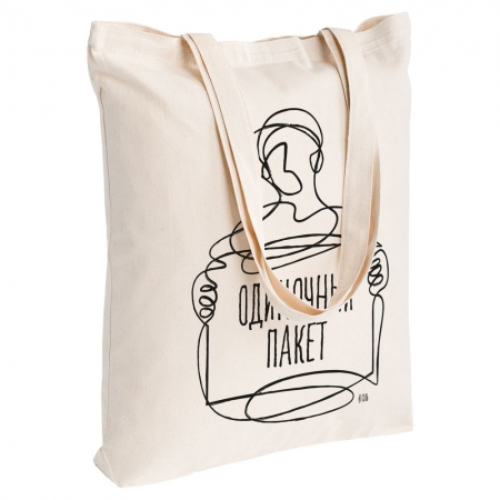 Холщовая сумка «Одиночный пакет», неокрашенная купить с нанесением логотипа оптом на заказ в интернет-магазине Санкт-Петербург