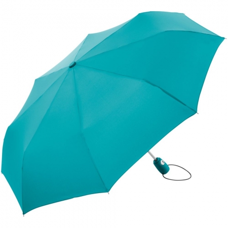 Зонт складной AOC, бирюзовый купить с нанесением логотипа оптом на заказ в интернет-магазине Санкт-Петербург