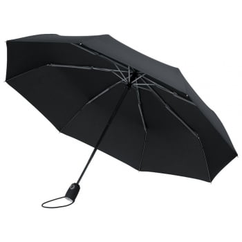 Зонт складной AOC, черный купить с нанесением логотипа оптом на заказ в интернет-магазине Санкт-Петербург