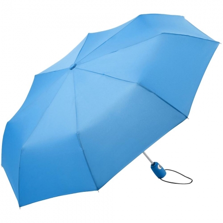 Зонт складной AOC, голубой купить с нанесением логотипа оптом на заказ в интернет-магазине Санкт-Петербург
