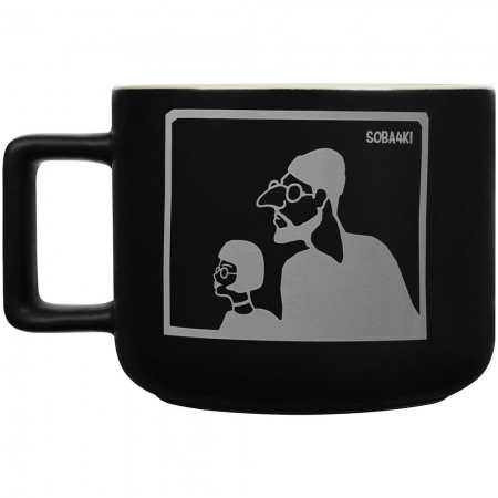 Чашка «Леон», черная купить с нанесением логотипа оптом на заказ в интернет-магазине Санкт-Петербург
