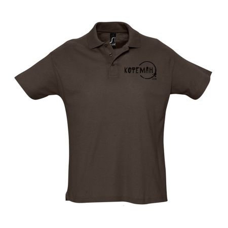 Рубашка поло «Кофеман», шоколадно-коричневая купить с нанесением логотипа оптом на заказ в интернет-магазине Санкт-Петербург