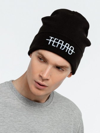 Шапка «Тепло», черная купить с нанесением логотипа оптом на заказ в интернет-магазине Санкт-Петербург