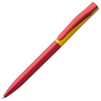 Ручка шариковая Pin Fashion, красно-желтая купить с нанесением логотипа оптом на заказ в интернет-магазине Санкт-Петербург