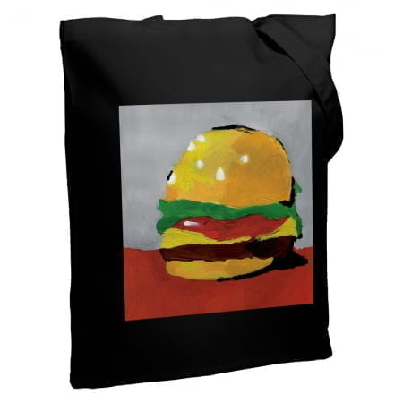 Холщовая сумка «Гамбургер», черная купить с нанесением логотипа оптом на заказ в интернет-магазине Санкт-Петербург